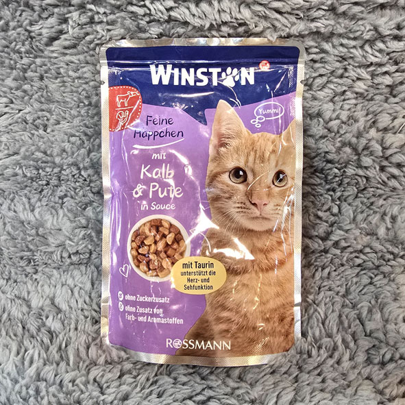 پوچ گربه وینستون طعم گوساله و بوقلمون 100 گرم